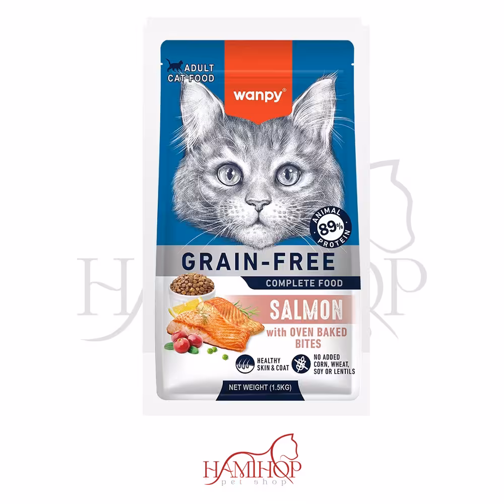 غذاخشک گربه ونپی با طعم ماهی سالمون 1/5 کیلوگرم wanpy salmon