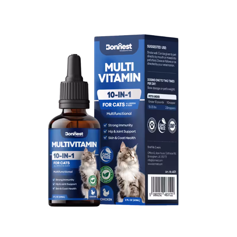 قطره مولتی ویتامین گربه برند bonnest بونست 60 میلی