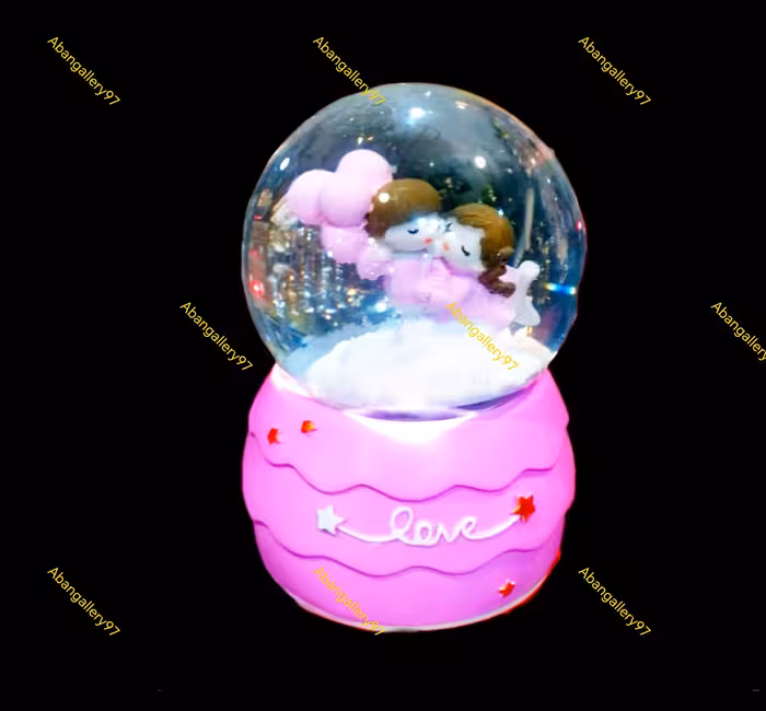 گوی موزیکال بزرگ پمپی برفی چراغدار درجه یک