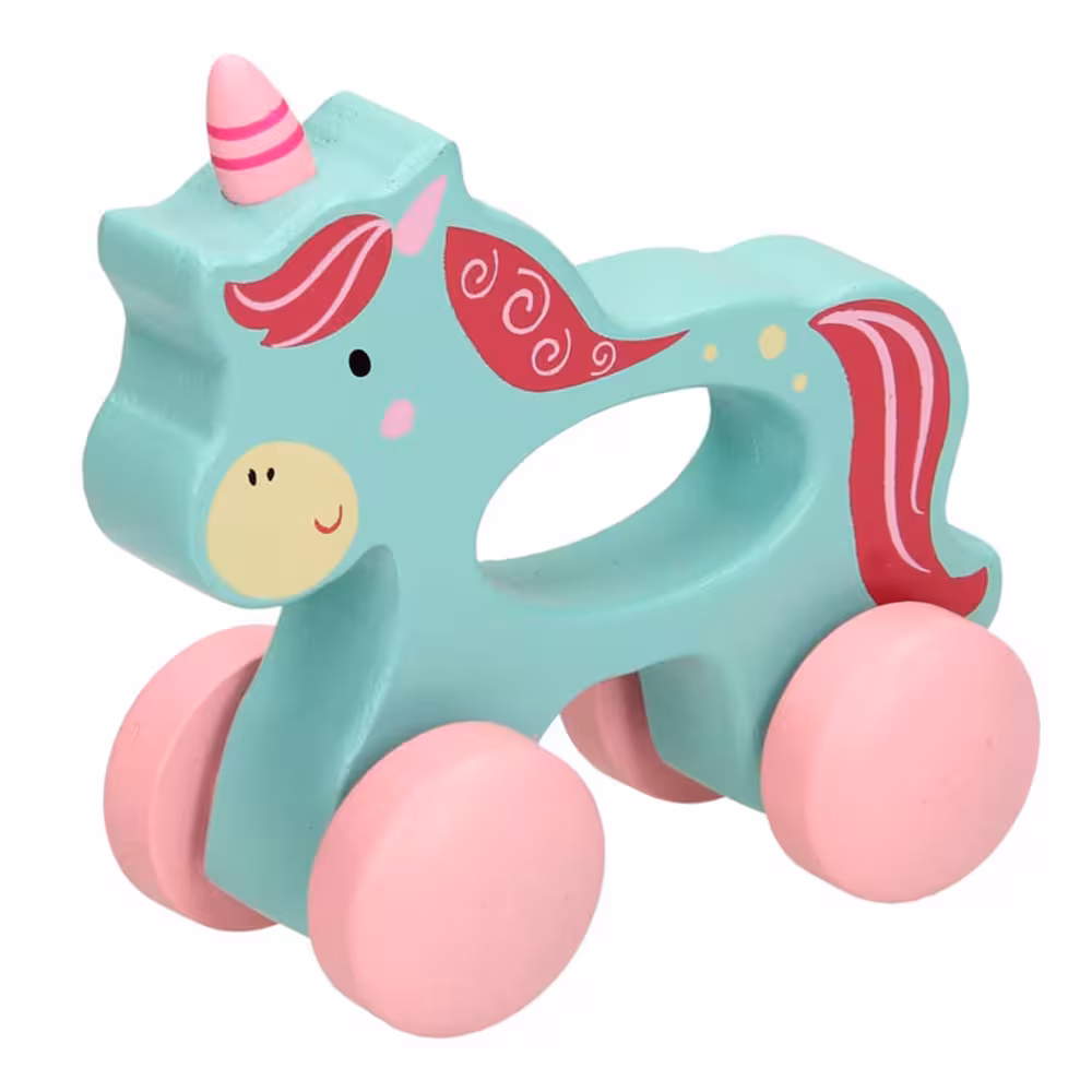 یونیکورن فیروزه‌ای چرخ دار چوبی پیکاردو