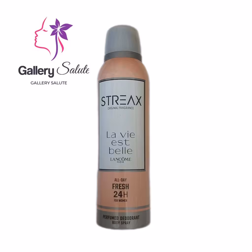اسپری خوشبو کننده بدن استریکس رایحه  La Vie Est BLancomeelle جحم 200 میل Lancome La Vie Est Belle body spray 24 hour Men streax