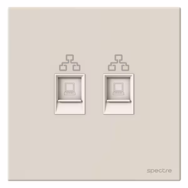 Avent – سوکت شبکه دوبل – RJ45 – سفید – cat.6 – UTP