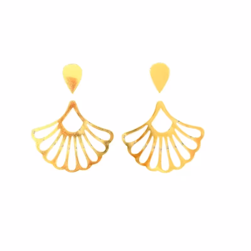 مولتی استایل طلایی گوشواره گل کد یک 3.5 سانت