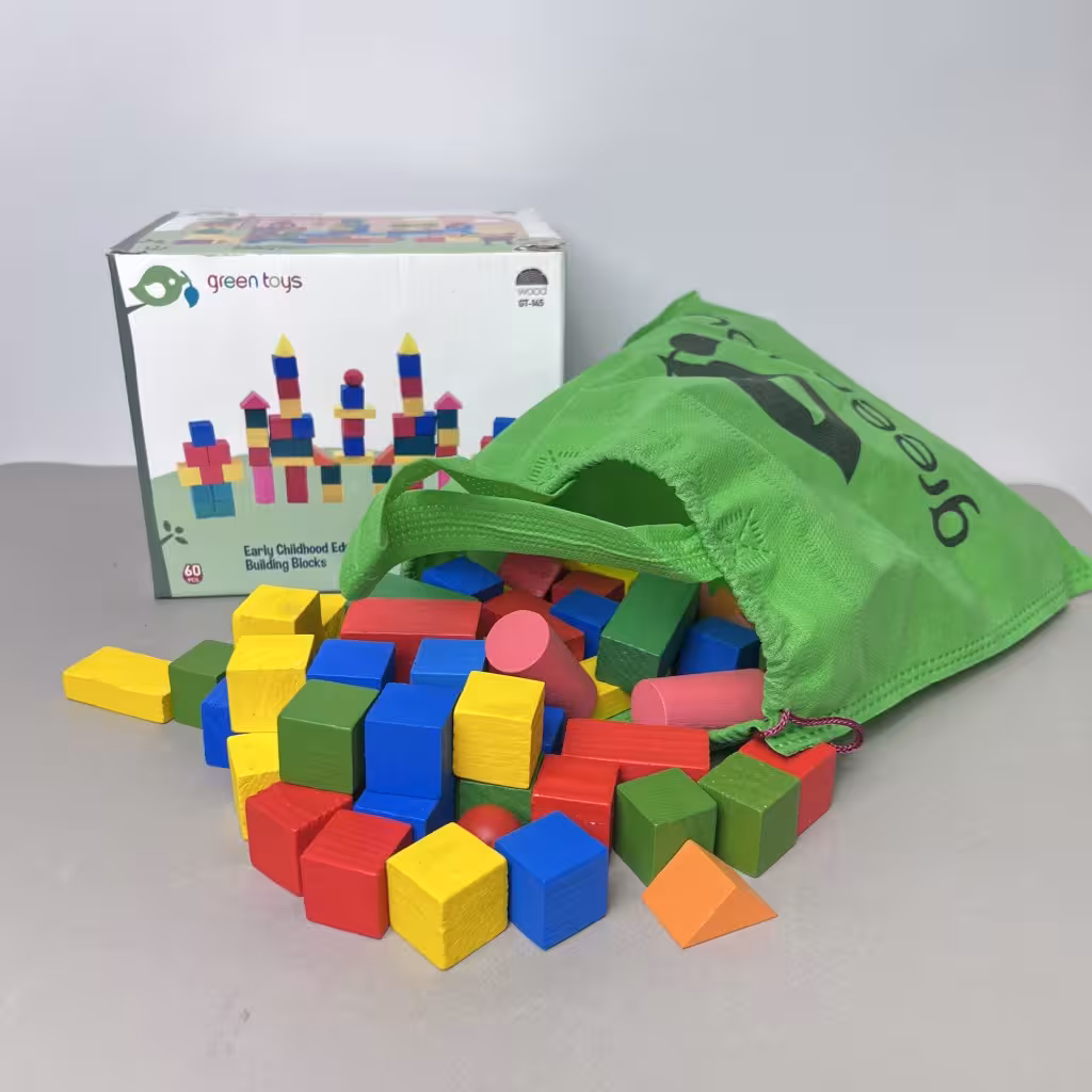 بلوک خانه سازی چوبی کودک 60 تکه