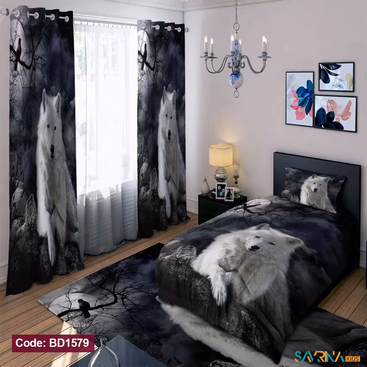 ست اتاق خواب پسرانه طرح گرگ کد BD1579