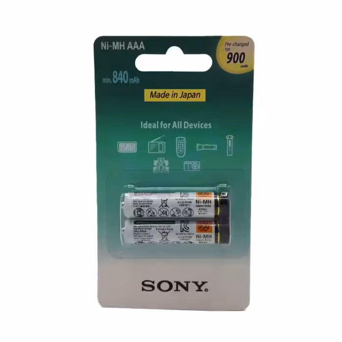 باتری نیم قلمی شارژی سونی ظرفیت 840mAh بسته 2 عددی