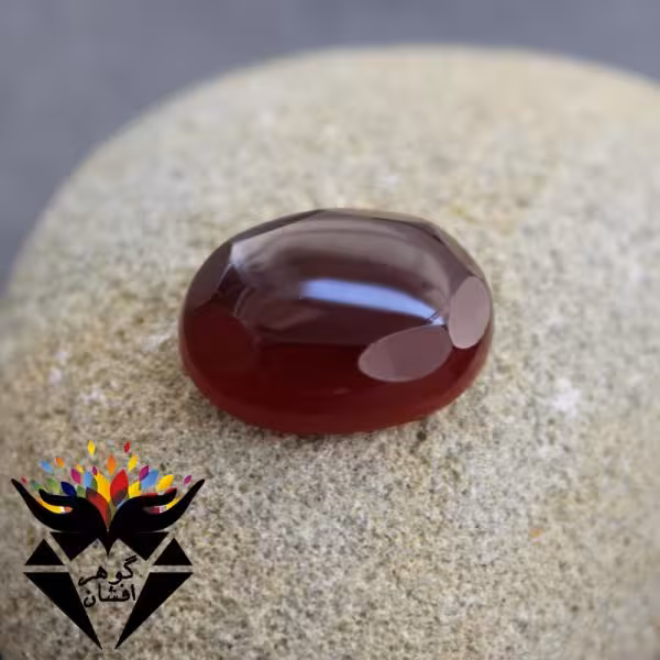نگین عقیق خراسانی الماس تراش خوشرنگ کد N_1307