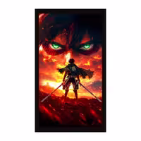 تابلو گیمینگ، ابعاد 35×65 سانتی متر، طرح Attack on Titan