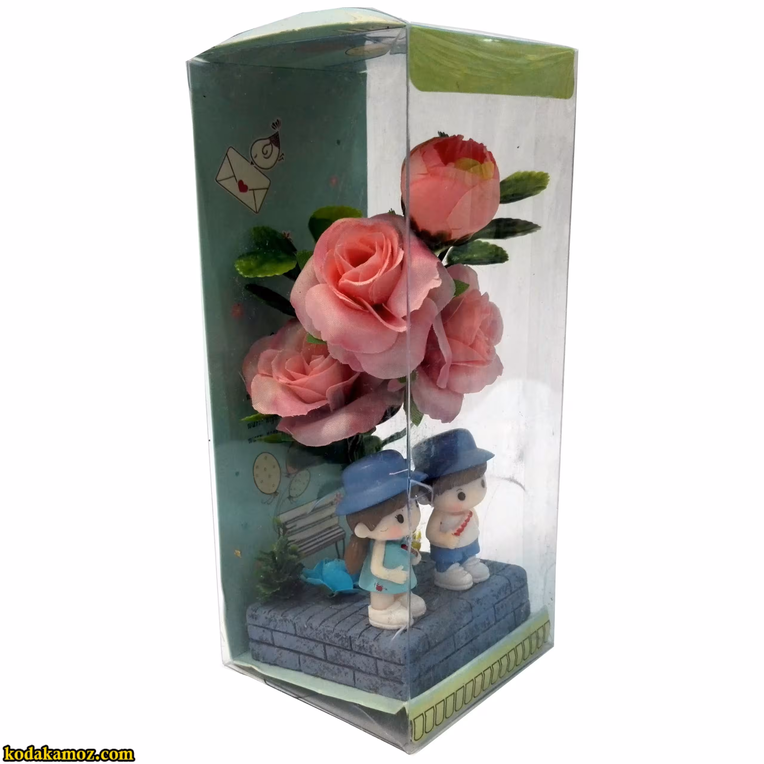 هدیه ولنتاین جعبه گل عاشقانه ( جعبه طلقی گل )