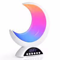 چراغ ماه RGB با ساعت زنگ دار و اسپیکر بلوتوث