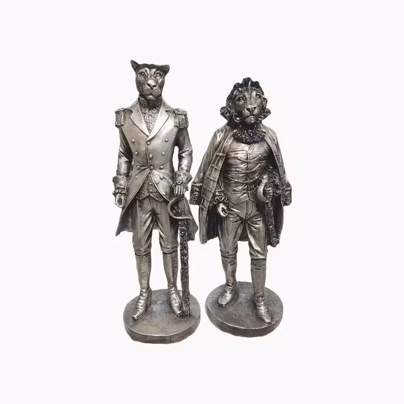 مجسمه مدل شیر و پلنگ مجموعه دو عددی