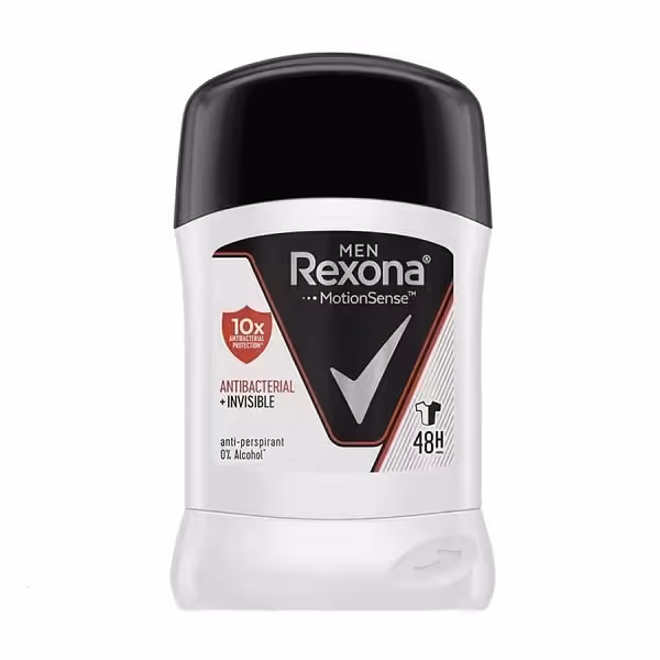 مام استیک ضد تعریق مردانه موشن سنس آنتی باکتریال اینویزیبل رکسونا REXONA Motion Sense ANTIBACTERIAL   INVISIBLE 40 G