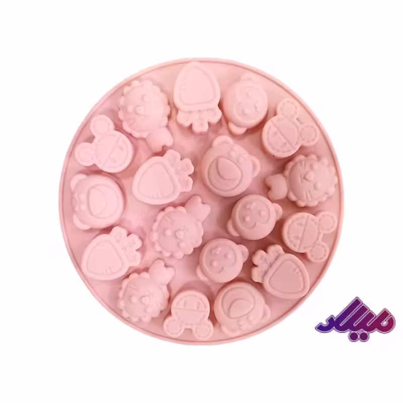 قالب سیلیکونی پک سر حیوانات و توت فرنگی 19عددی قطر 12.5