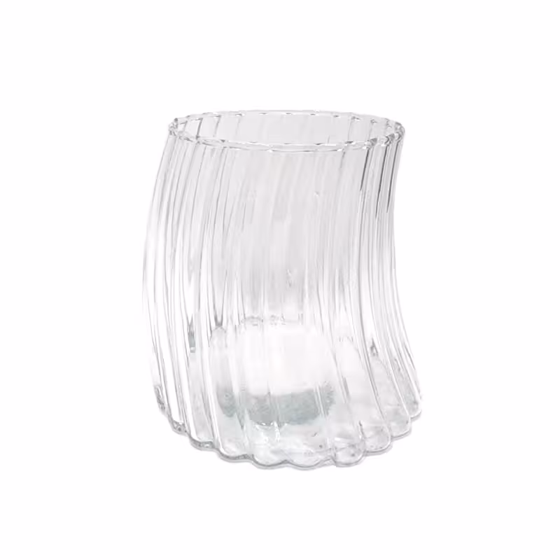 شیشه لیوان خطی کج قطر 7 ارتفاع 10 سانت