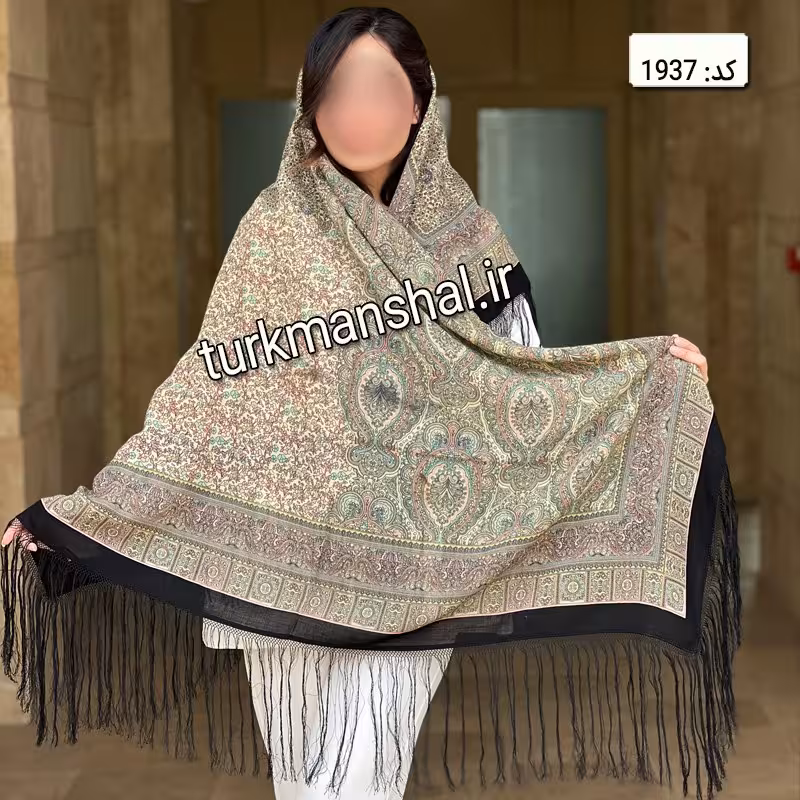 روسری ترکمن ابریشمی (ایتالیایی) کد 1937