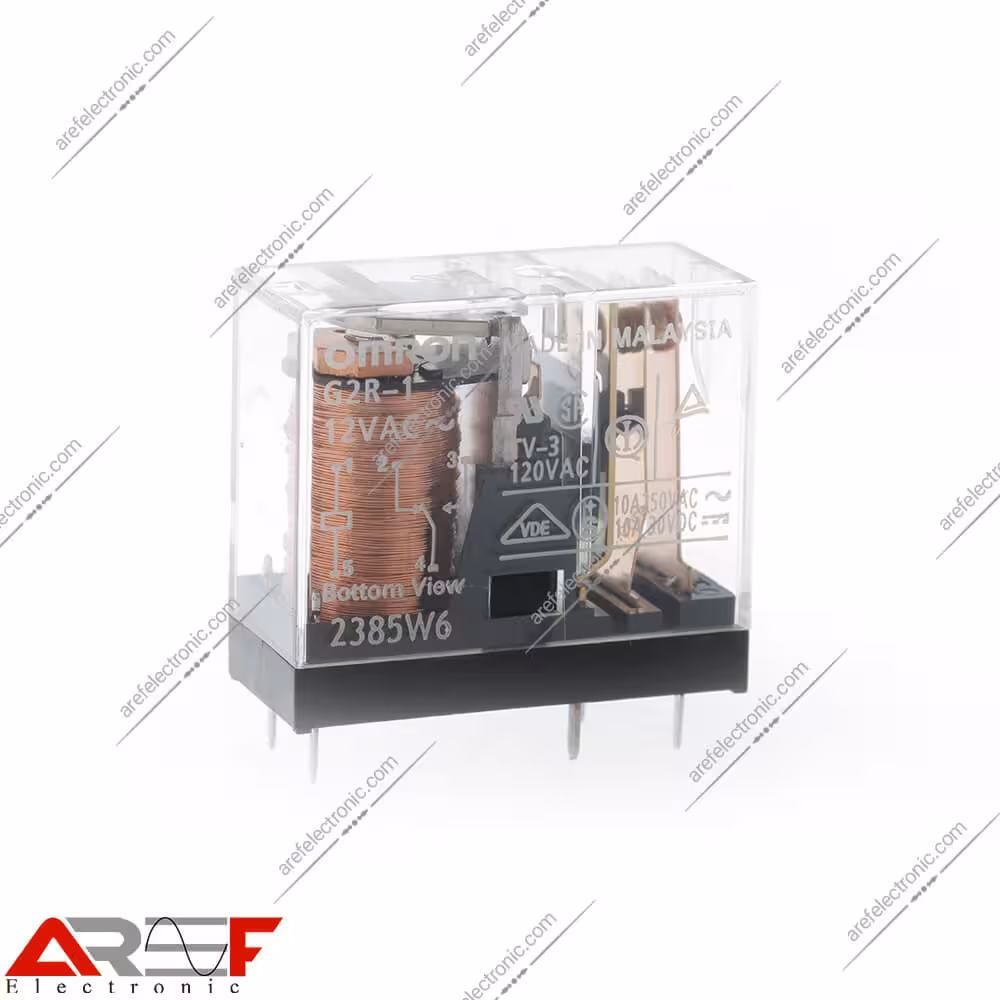 رله امرن G2R-1 دارای 12VAC و 5 پین 10 آمپر - فروشگاه عارف الکترونیک
