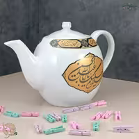 قوری سرامیکی طلاکوب هیئتی