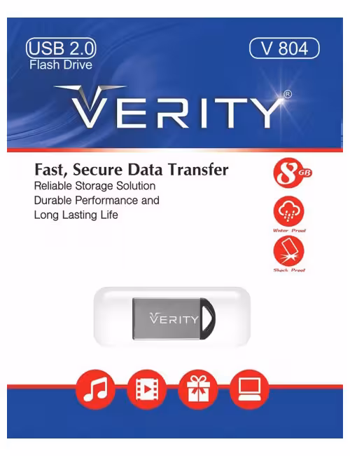 فلش مموری فلزی وریتی مدل V804 ظرفیت 8 گیگابایت