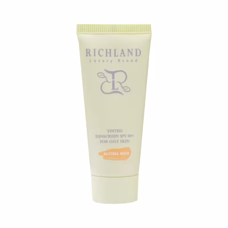 ضدآفتاب رنگی spf50 پوست چرب بژ طبیعی ریچلند
