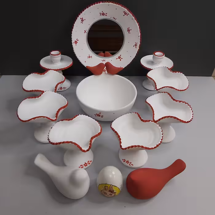 هفت سین دارای 6ظرف و دوشمعدان و یک کاسه و یک تخم مرغ و دوپرنده  ویک آینه  اجرا میشود