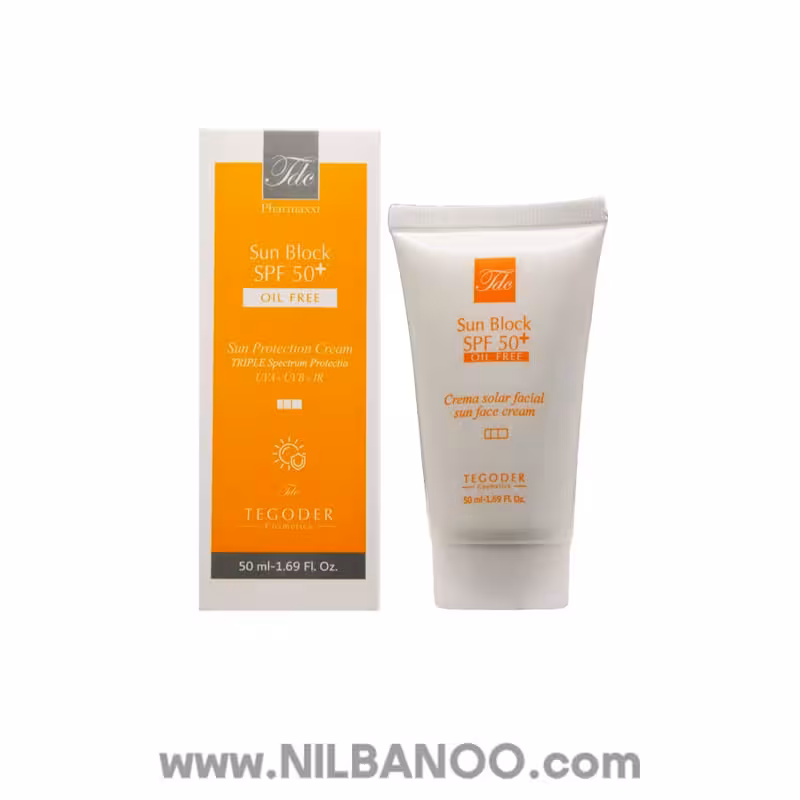 کرم ضدآفتاب بی رنگ پوست چرب تگودر SPF50