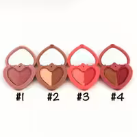 رژگونه و هایلایتر دو رنگ طرح قلب بیلیون بیوتی کد B10092 (4عددی)