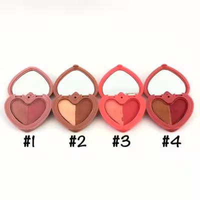 رژگونه و هایلایتر دو رنگ طرح قلب بیلیون بیوتی کد B10092 (4عددی)