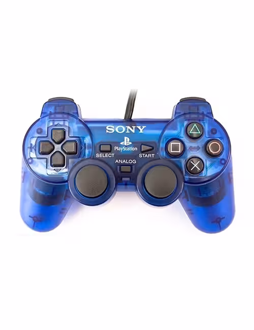 دسته PS2 آبی شفاف