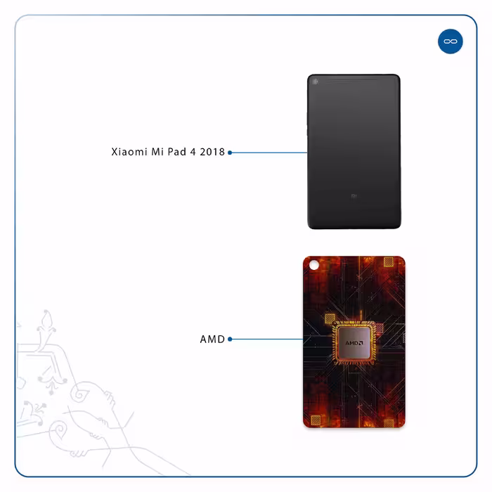 برچسب پوششی ماهوت مدل AMD Brand مناسب برای تبلت شیائومی Mi Pad 4 2018