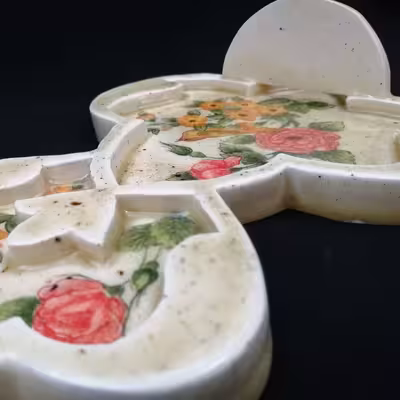 جاشمعی سرامیکی هیوا طرح دیواری گل و مرغ کد 11114686