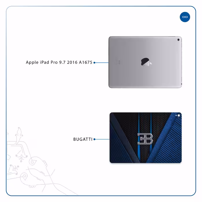 برچسب پوششی ماهوت مدل BUGATTI مناسب برای تبلت اپل iPad Pro 9.7 2016 A1675