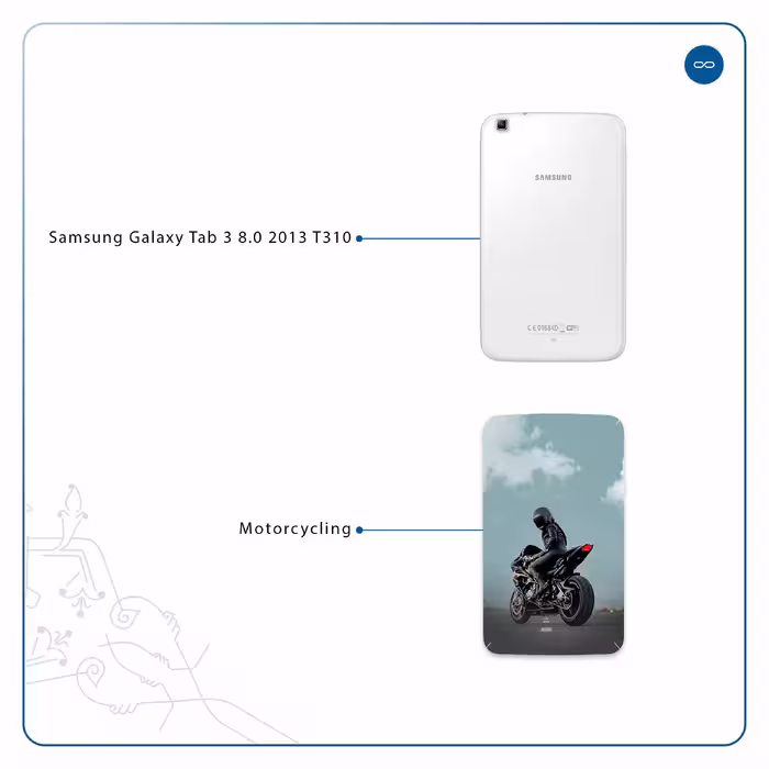 برچسب پوششی ماهوت مدل Motorcycling مناسب برای تبلت سامسونگ Galaxy Tab 3 8.0 2013 T310
