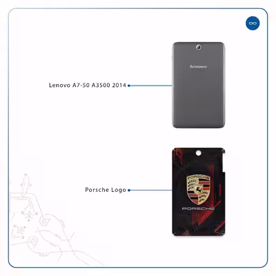 برچسب پوششی ماهوت مدل Porsche-Logo مناسب برای تبلت لنوو A7-50 A3500 2014
