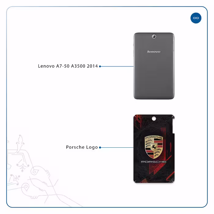 برچسب پوششی ماهوت مدل Porsche-Logo مناسب برای تبلت لنوو A7-50 A3500 2014