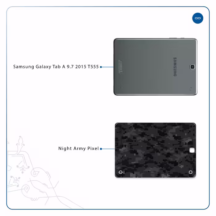 برچسب پوششی ماهوت مدل Night-Army-Pixel مناسب برای تبلت سامسونگ Galaxy Tab A 9.7 2015 T555