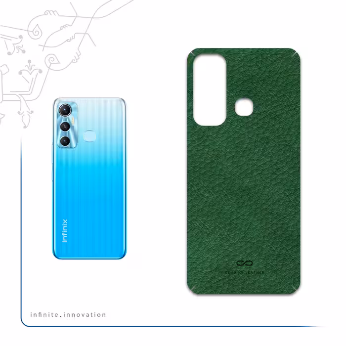 برچسب پوششی ماهوت مدل Green-Leather مناسب برای گوشی موبایل اینفینیکس Hot 11