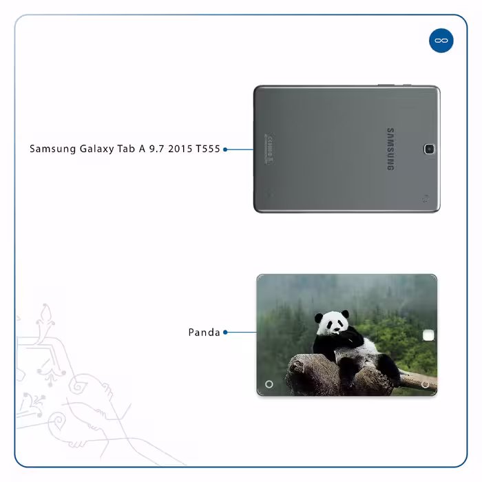 برچسب پوششی ماهوت مدل Panda مناسب برای تبلت سامسونگ Galaxy Tab A 9.7 2015 T555