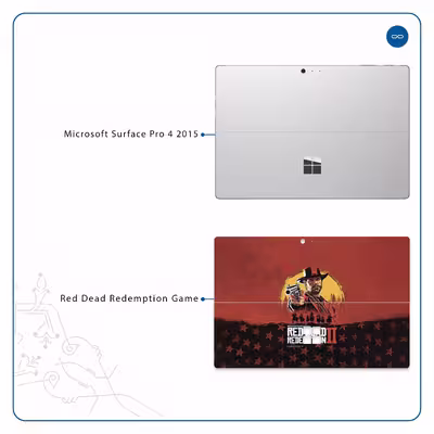برچسب پوششی ماهوت مدل Red-Dead-Redemption-Game مناسب برای تبلت مایکروسافت Surface Pro 4 2015
