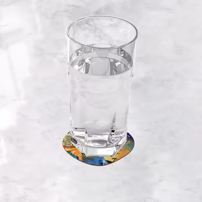 زیر لیوانی ترمه طراحان ایده مدل جومه نارنجی کد trm135 بسته شش عددی