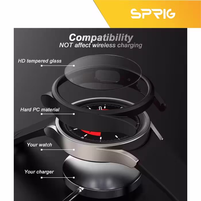 کاور اسپریگ مدل SP-360 مناسب برای ساعت هوشمند سامسونگ Galaxy Watch 5 44mm به همراه محافظ صفحه نمایش