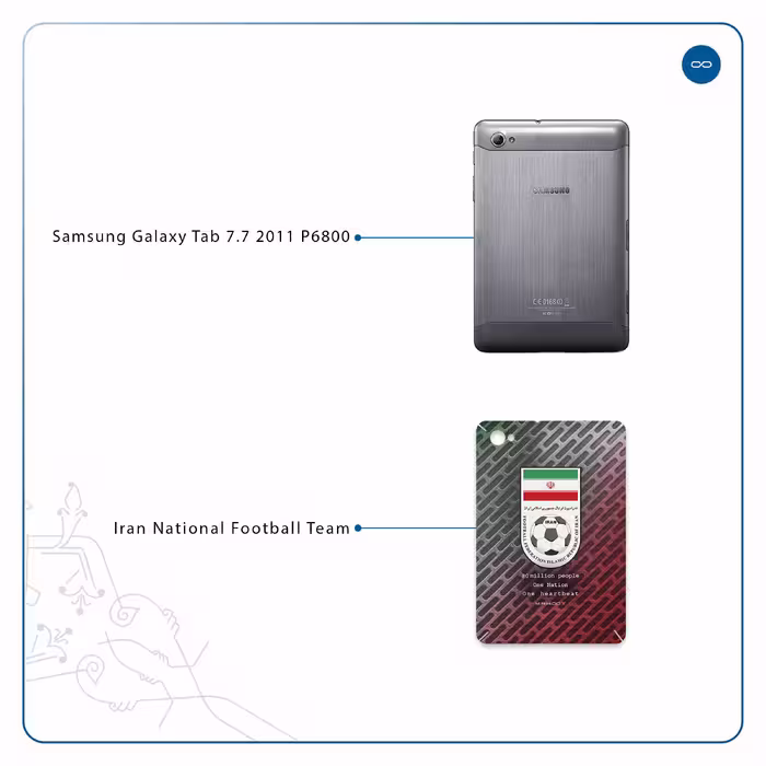 برچسب پوششی ماهوت مدل Iran-National-Football-Team مناسب برای تبلت سامسونگ Galaxy Tab 7.7 2011 P6800