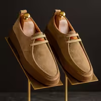 کفش چرم مردانه اسپرت کد SP206CR رنگ خاکی