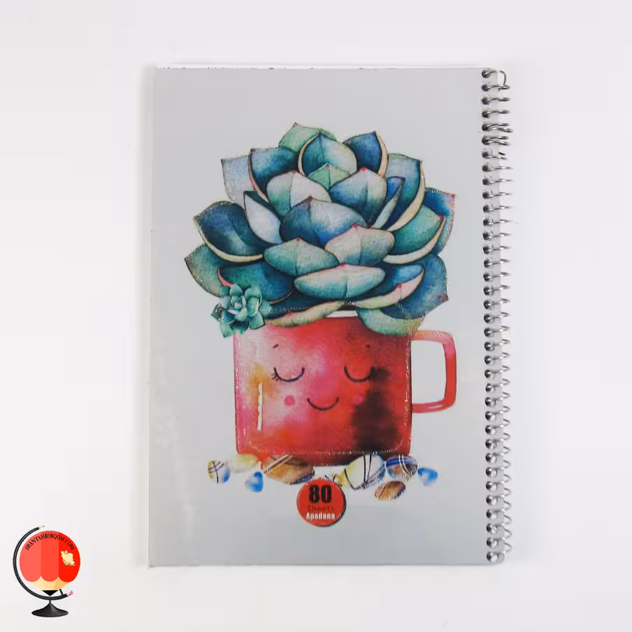 دفتر مشق 80 برگ سیمی طرح ساکولنت آپادانا