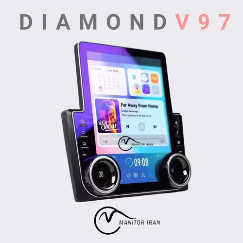 مانیتور پراید 131 برند دایموند تسلایی 4 64 اپل کارپلی مدل V97 همراه با قاب