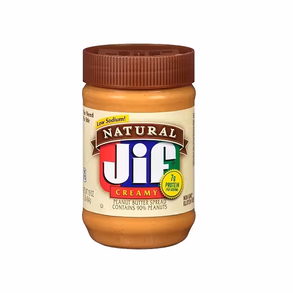 کره بادام زمینی طبیعی کرمی جیف Jif Natural وزن 454 گرم