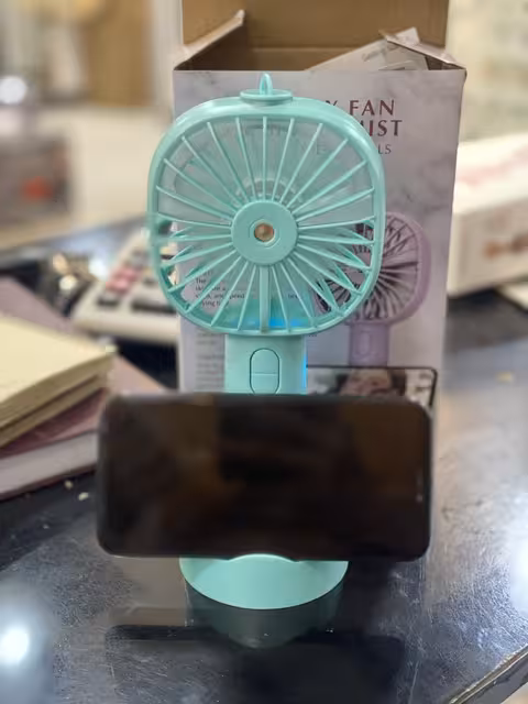 پنکه مه پاش دستی با هولدر موبایل مدل Beauty Fan