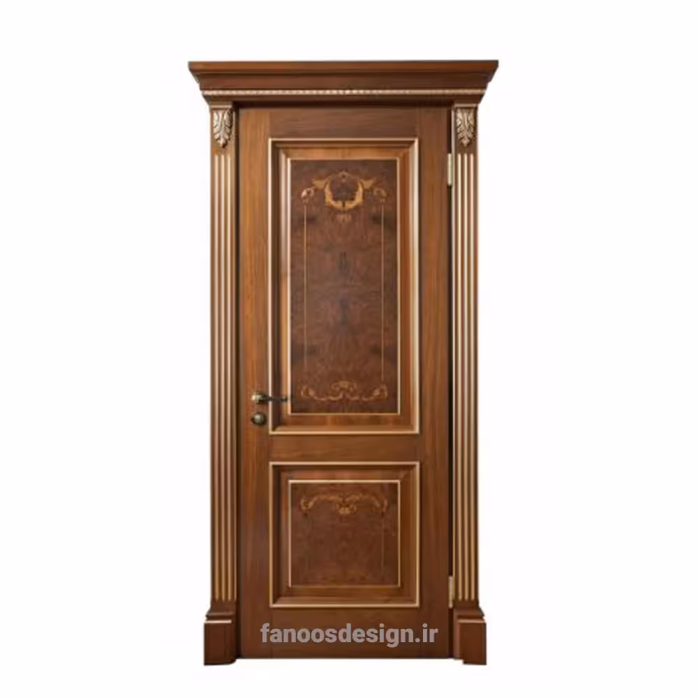 درب تمام چوب کلاسیک با قاب معماری کد 30369