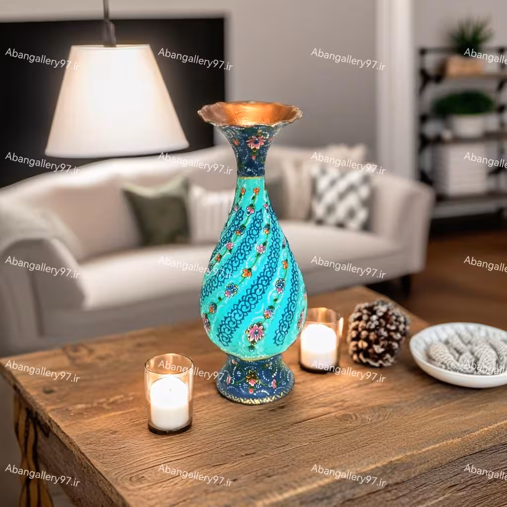 گلدان مینا کاری مس