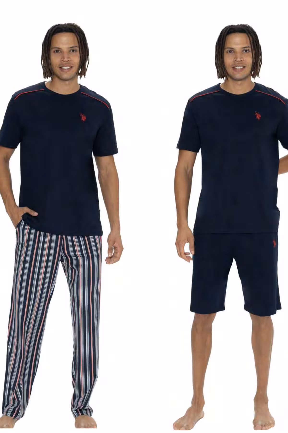 ست پیژامه مردانه پایه تیم تی شرت 100 ٪ POLO پنبه 3 PIJAMA U.S. Polo Assn.