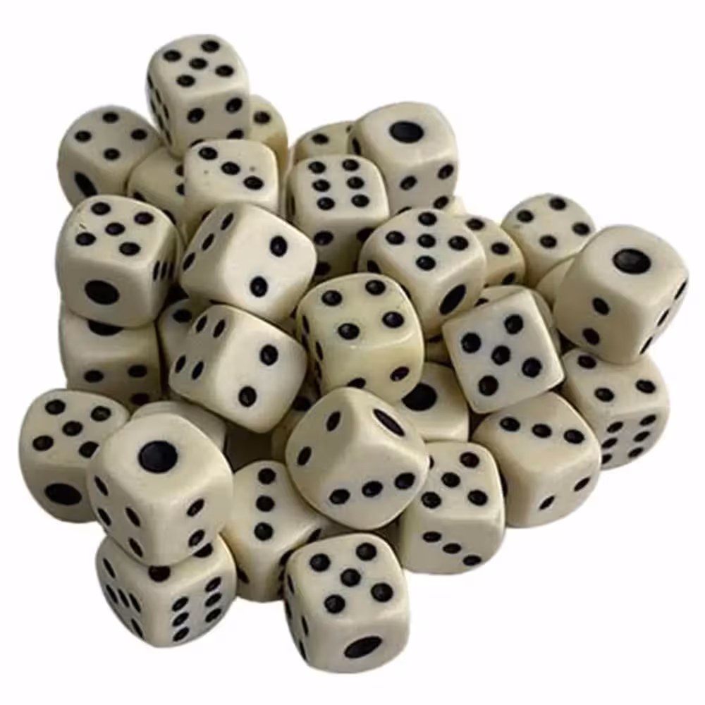 خرید تاس بازی پلاستیکی اعلاء بسته 2 عددی (طرح استخوانی)